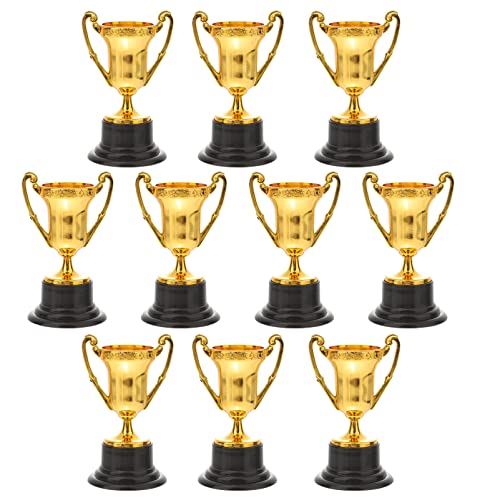GALPADA Mini Troféus 10 Compacta Copos de Troféu de Ouro para Crianças Torneios Esportivos Prêmios d