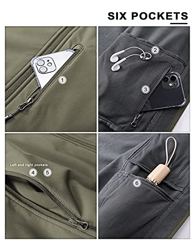 33,000Ft Men's Softshell Jacket With Hood Fleece Lined Windbreaker Lightweight Waterproof Jackets For Hiking #TOP4