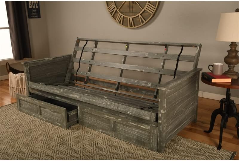 Lexington Weathered Gray Storage Futon Frame by Kodiak Furniture