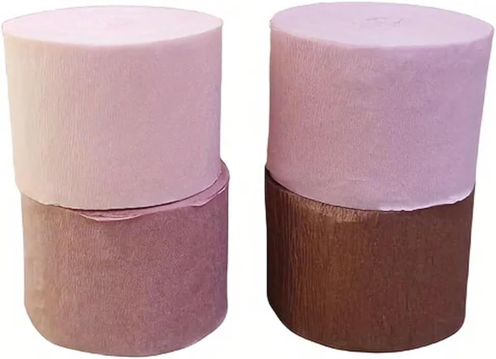 Crepe Paper Streamers Rolls 24roll Shimmering Rose Gold Crepe Paper Tassel Streamers - Durable & Versatile Decor for Weddings, Birthdays & More - 82ft Long