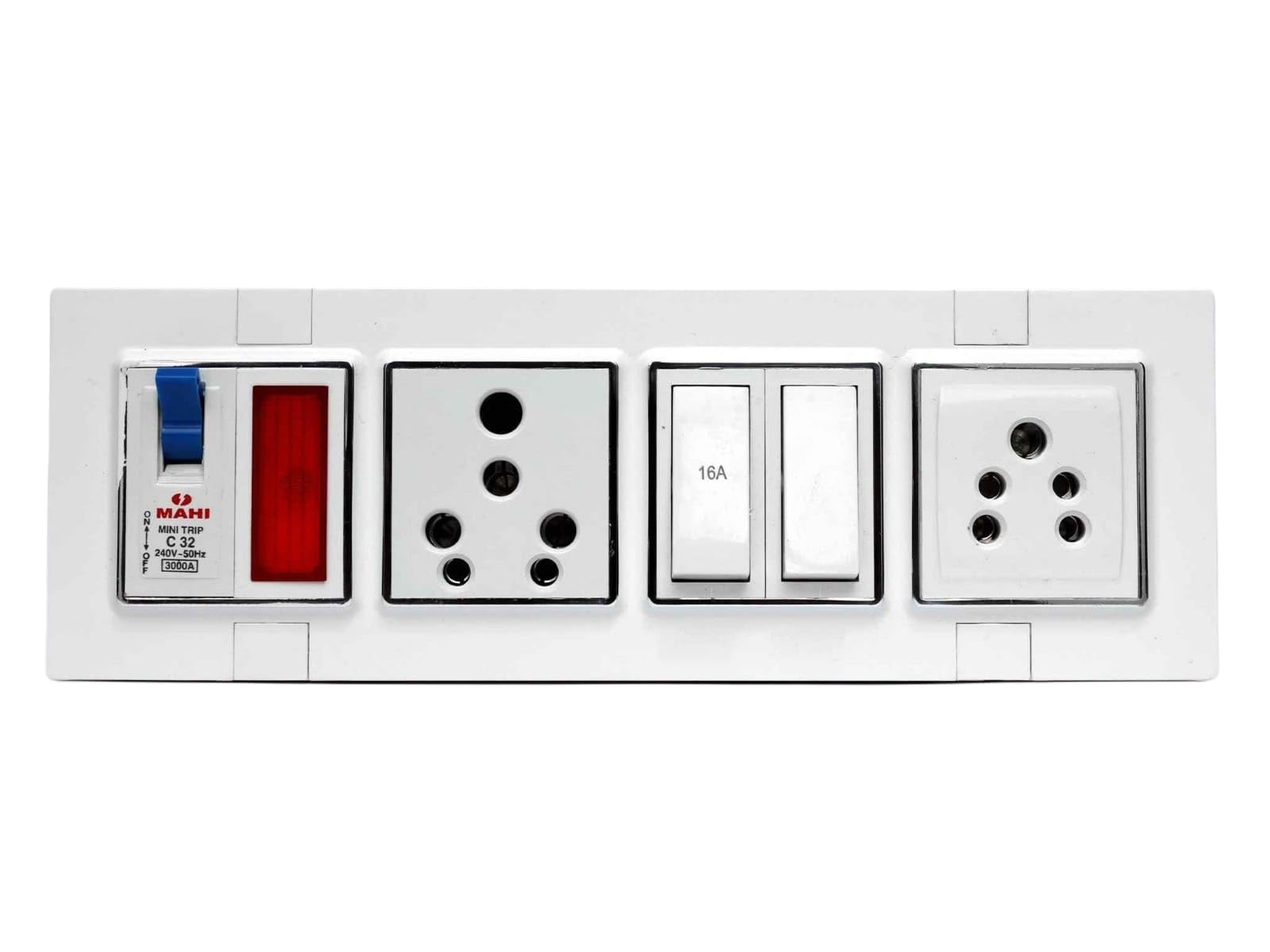 KRIJAS Electric Extension Board with mcb,Indicator, 2 Socket, 2 Switch 6A 16A - 4500W Protected Strip, Home, Fridge,Office Cooler,EV Charging 240V Wall mounyted Board with Wiring-image-16
