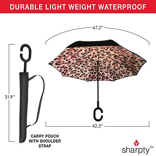 Sharpty Inverted, Windproof, Reverse Umbrella for Women with UV Protection, Upside Down with C-Shaped Handle - Thumbnail 3