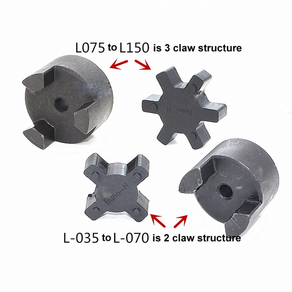 L-070 Set di giunti flessibili a L-Jaw da 3 pezzi con ragno in gomma NBR, foro di lavorazione da 6 a 20 mm (N. 1541)(L-099)