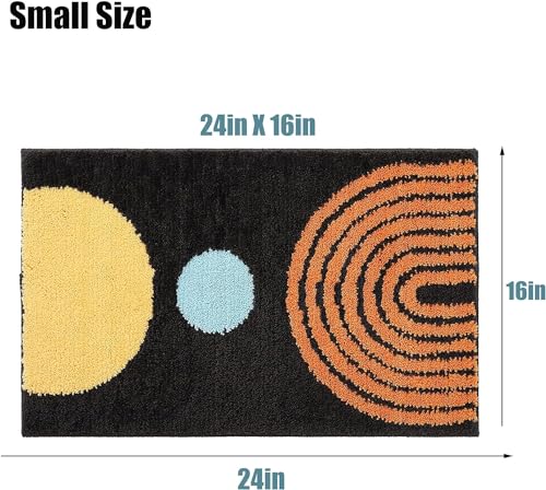 Image of AAZEEM Mat Rugs Non-Slip Abstract Bath Rugs Cute Mat Washable for Tube|Rectangular Door Mat for Home |Drawingroom |Easy Clean Indoor and Outdoor Floor Mat |Super Absorbent |Yellow|16 inchx24 inch & 20 inchx32 inch |