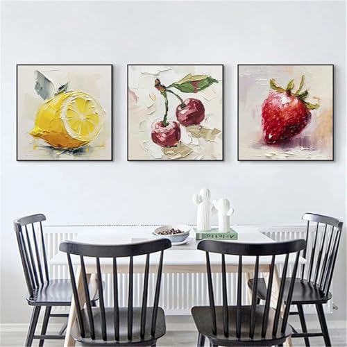 Toile murale de cuisine myrtille citron au design moderne chic sans cadre