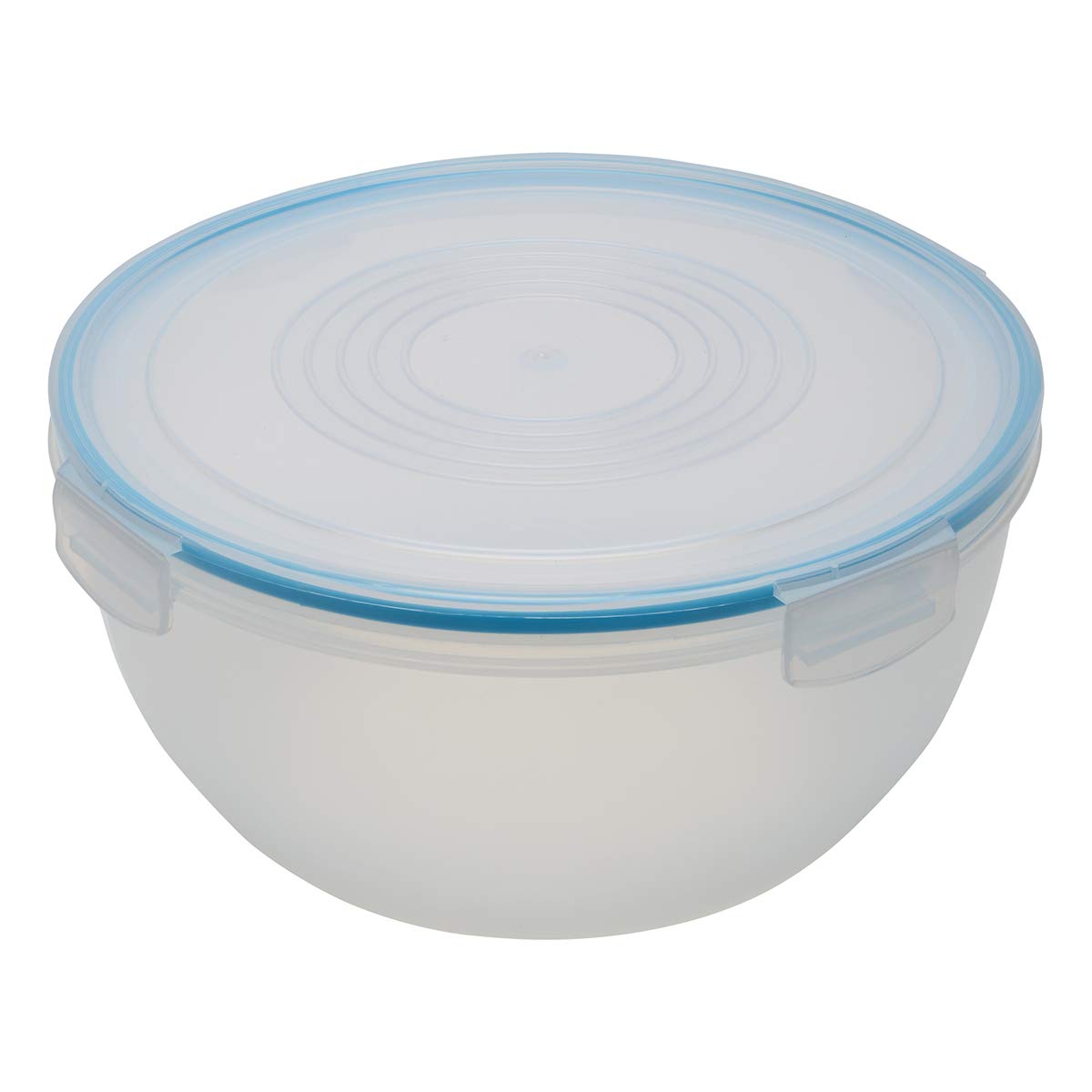 Addis Clip & Close Round Salad Mixing Bowl with Locking Seal Lid, Large 4 litre, Clear 518416