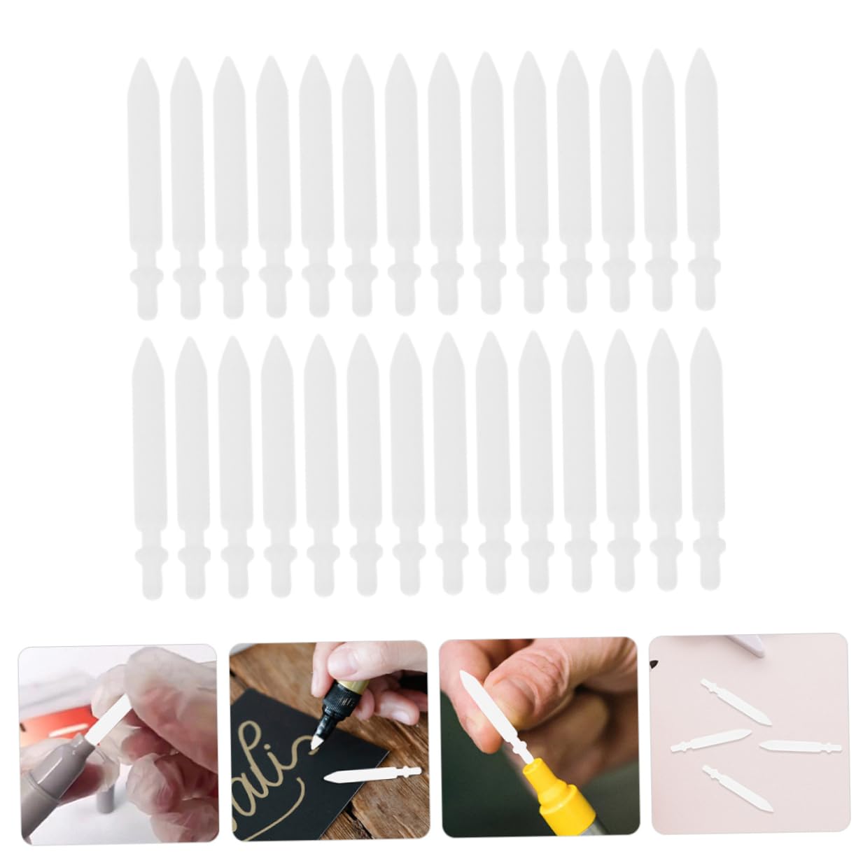 EXCEART 250 Stk Ölstiftspitze ersatzteile sparabos kündigen Farbstift nachfüllbarer Lackstift Stiftspitzen markieren tragbar geschrieben Lieferungen malen Student Textmarker Nylon Weiß