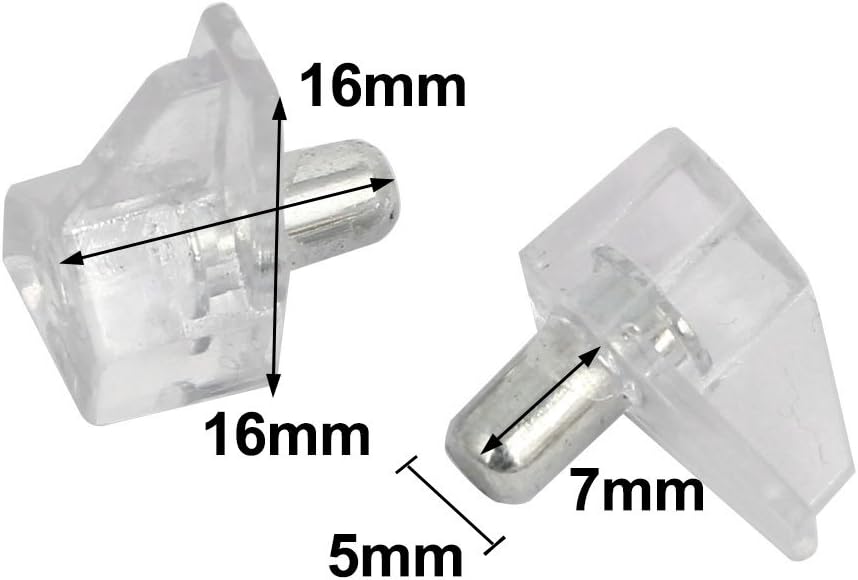 uxcell Cupboard Cabinet Shelf Support 5mm Dia Pegs Pins Bracket Holder Clear 20PCS