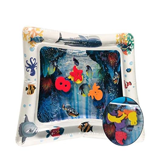 Alfombra Inflable Para Bebé, Juguetes De Natación, Estómago, Juego De Vida Marina, Alfombrilla De Hielo Propensa A Bebé Alfombra De Juego Inflable (Blanco, 60 X 50 Cm)