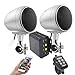 iMESTOU Amplificador de Motocicleta Sistema de Audio con AUX, MP3, Radio FM, 4 Pulgadas Rango Completo Impermeable Bluetooth Altavoces estéreo, Apto para Manillar de 1 a 1.5 Pulgadas, Motocicletas