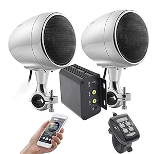 iMESTOU Motorbike Versterker Audiosysteem met AUX, MP3, FM Radio, 4 inch Volledige Bereik Waterdichte Bluetooth Stereo…