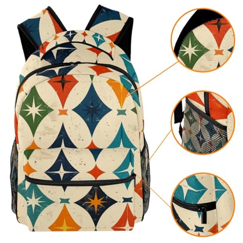 Sac à dos décontracté multicolore avec compartiment principal et poche avant
