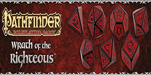 Q Wokshop Pathfinder Wrath Of The Righteous Rpg Ornamented Dice Set 7 Polyhedral Pieces #TOP6