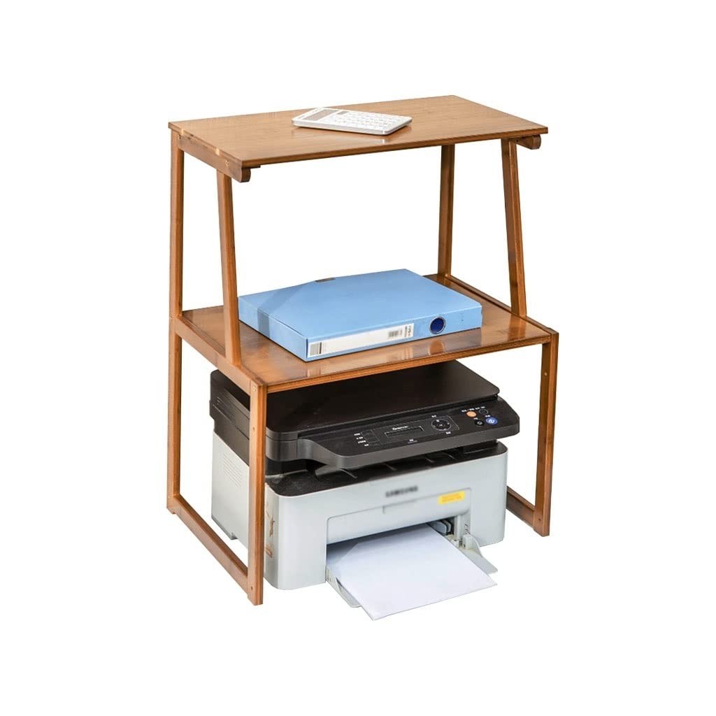 Stojak na drukarkę do drukarki stojak na drukarkę stacjonarną Dual Storage Półka na książki Uchwyt na dokumenty Home Office Fax Skaner (Bamboo) Stojak na drukarkę (B)