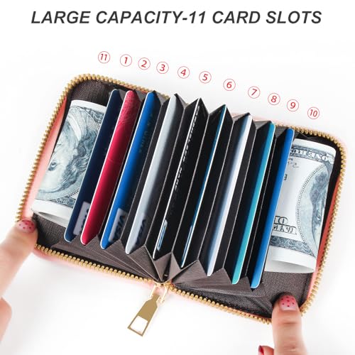 Image of Credit Card Wallet, RFID Card Case Wallet, Zipper Card Cases Holder for Men Women, RFID Blocking, KeyChain Wallet, Compact Size Card Organizer Case for Women