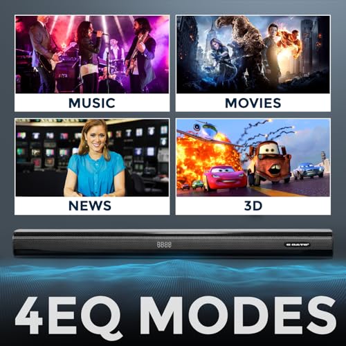 Image of E GATE Octopus 330 Sound bar with 300-WATT Sourround Sound, 8.1 Drivers Home Theatre 2.1 Ch. Soundbar with 6.5 inch (16.5cm) Subwoofer | USB, HDMI ARC, Optical in | 3EQ Modes | eGate Bluetooth Speakers