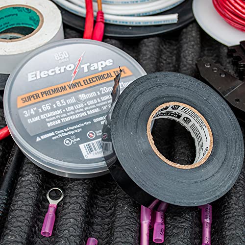 Electrical Tape Premium Grade 750 Series - 3/4 in x 66ft - 7.5 mil Thickness - Black Vinyl Flame Retardant - Wide Temperature Range - 1 Roll in Plastic Container - Thumbnail 2
