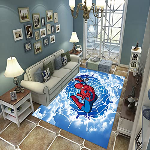 Tapis Douce, Moquette Décoratif De Style Moderne, Couverture Rampante Pour Enfants, 3D Imprimer De L'Art Spiderman Volant, 60(H)X100(W)Cm, The Rug Pour Chambre Et Salon Ou Chambre D'Enfants Cover