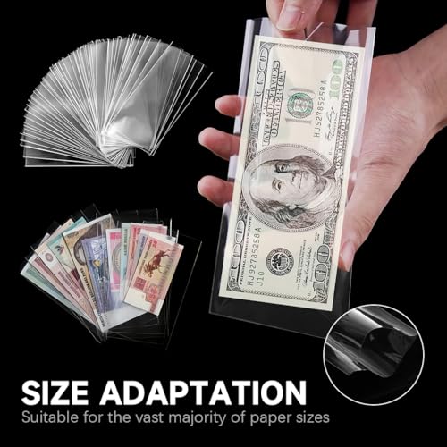 Image of Zibuyu Cash Box with 100 Clear Note Sleeves for Currency Album Storage