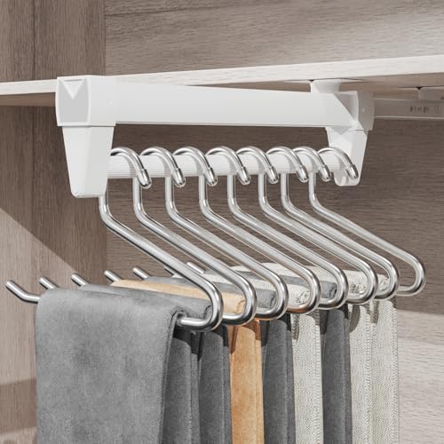 Perchero para Armario Extraible,Pantalonero Extraible Armario 25-61CM,Ahorra Espacio de Almacenamiento,para Organización de Armarios(no Incluye Perchas) (46cm)