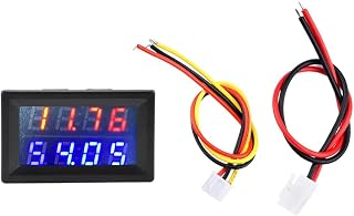 Red Blue 100V 100A | Australia | 0-200V 50A/100A Voltmeter Ammeter 4-Digits Current and Voltage Meter Amp Dual Digital Red and Blue Volt Meter Gauge with 5-Wires New 2026 High for Reliable Electronic