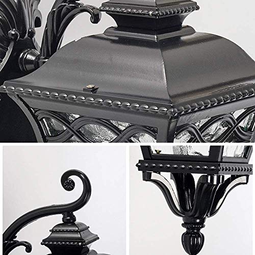 Lanterne murale d'extérieur noire de 45,7 cm pour jardin français - 4
