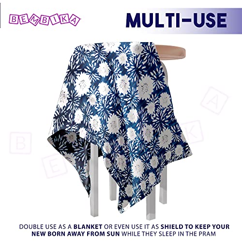 Image of BEMBIKA Bamboo Muslin Swaddle Wrap Baby 120X110 Cm Stroller Blanket Receiving Blanket for Newborn (Orchid)