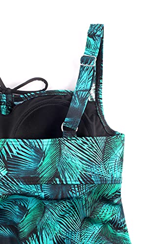 JINXUEER Plus Size Swimsuit Tankini Set Two Pieces Bathing Suits with Boyshort Bottom Swimwear for Women4