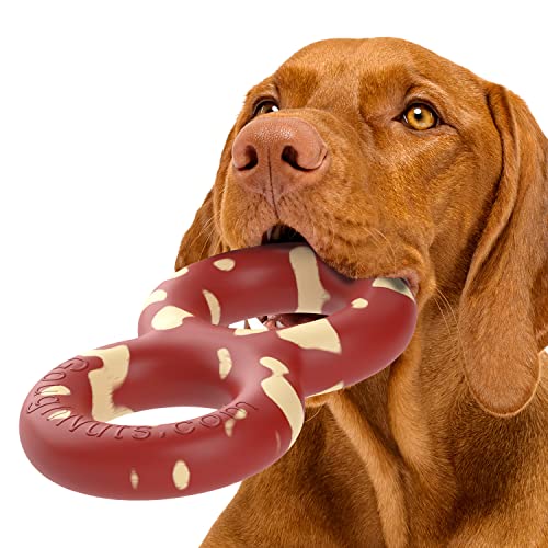 Goughnuts — Dog Toys for Aggressive Chewers | Virtually Indestructible Pull Toy for Breeds Such as Pit Bulls and German Shepherds | Heavy Duty Tug Dog Toy | Medium | Red
