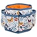 SINGER 360 Degree Rotating Organizer for Tabletop, Counter, Storage, Sewing Supplies, Art Supplies with Compartments, Butterfly Floral Print