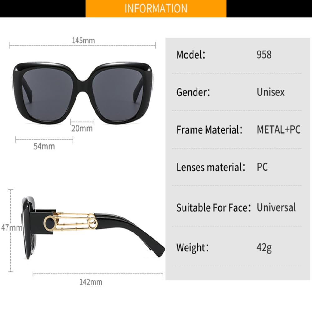 Nuevo 2025 Gafas de Sol clásicas Retro de Gran tamaño para Mujer, Gafas de Sol cuadradas con Marco Grande de Viaje Vintage para Mujer