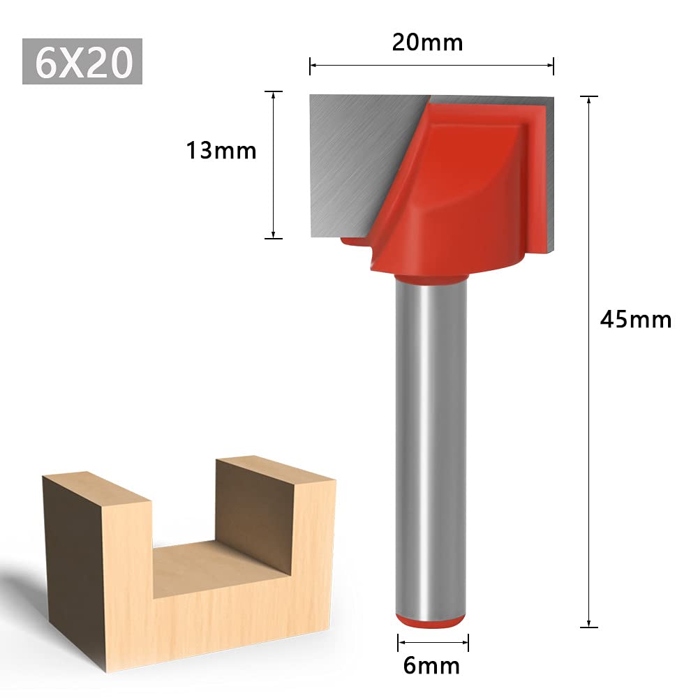 6mm Gambo Frese per legno Fresa a punta quadrata Fresa per Scanalature Fresa per Spianatura Frese a disco e per Spianare