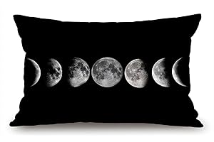 Lumbar Pillow Cover 12x20 Inch Decorative Bedroom Living Room Moon Phases Rectanglular...
