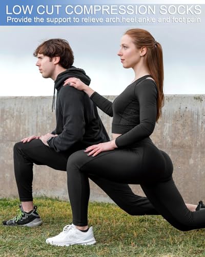 Copper Ankle Compression Socks for Women & Men 6Pairs- Plantar Fasciitis Arch Support Running Socks for Athletic3