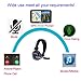 Truck Driver Bluetooth Headset with Microphone, BT 5.0 Wireless Over The Head Headset with Extra Boom Mic for Truckers, Phones, Call Center, Skype, VoIP