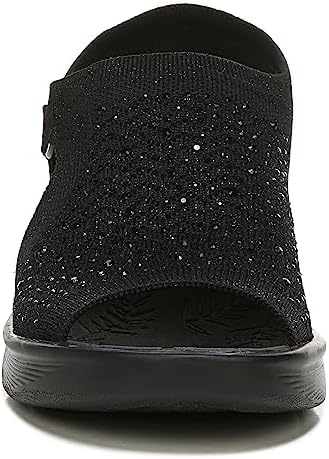 BZees Womens Star Bright Slingback Wedge Sandal, Black, 9 US | Image 2