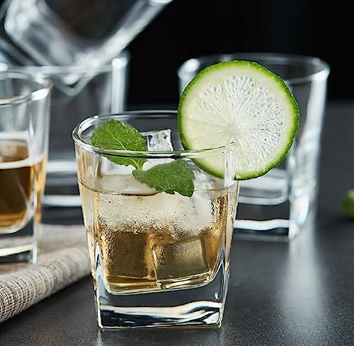 Image of WRINGO 230ml Italian Premium Juice Glasses and Transparent Water Glass Medium Size Tumbler Glasses for Drinking Water and Cocktails, Diamond Design Glass Water Glass Set of 6 (Opera A, Set of 6)