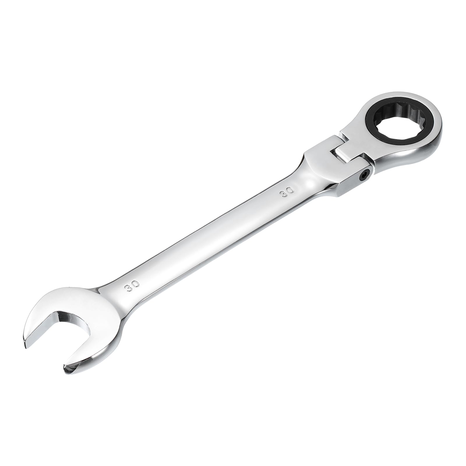 sourcing map Flex-Head Ratcheting Combination Wrench 30mm 72-Teeth Metric Standard Ratchet Box and Open End CR-V Steel Double Ended Wrench for Fasteners Nuts Bolts