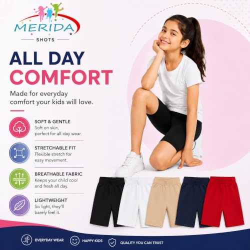 Image of MERIDA Cotton Cycling Shorts for Girl's (Pack of 6)