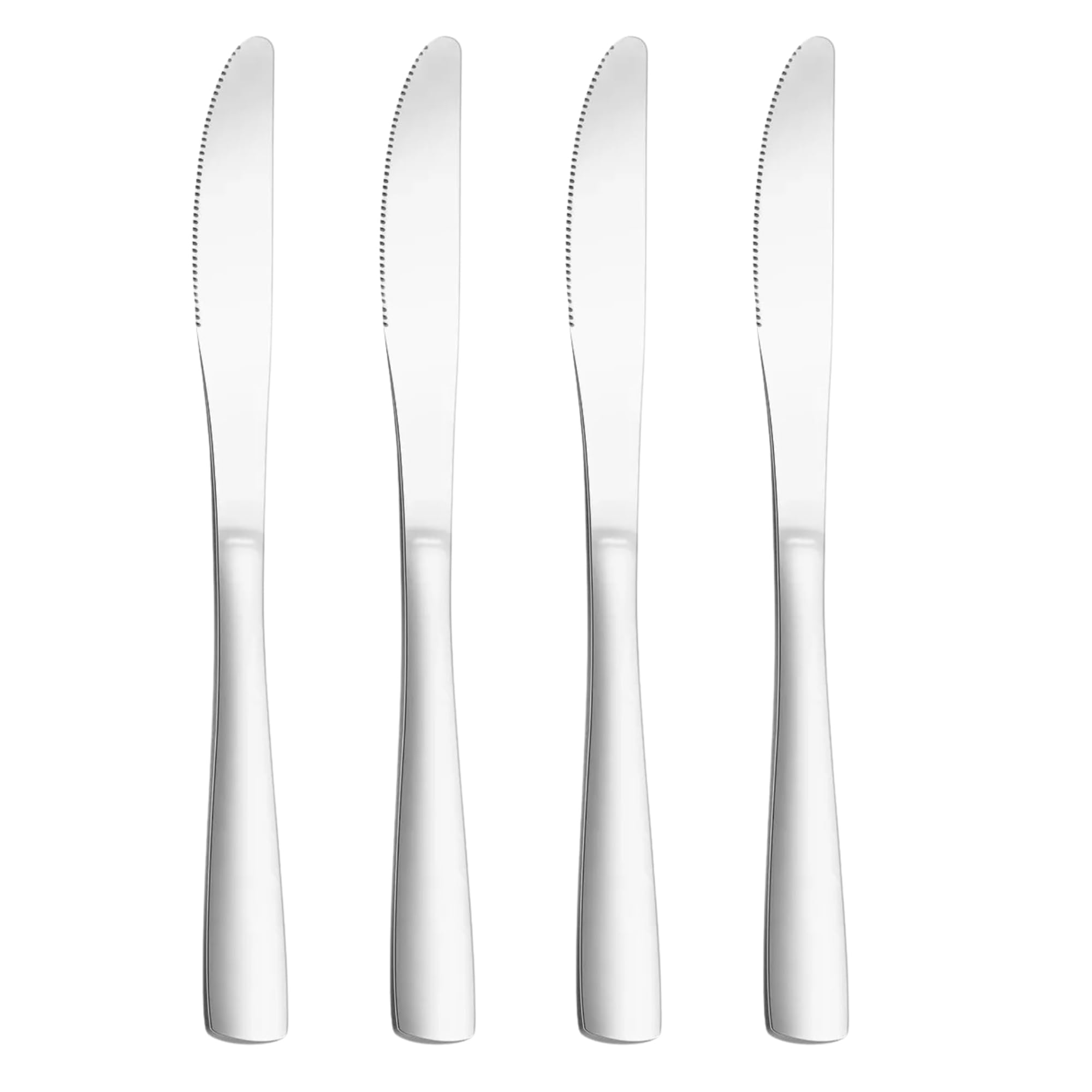 Steak Knives Set of 4 – Food-Grade 18/8 Stainless Steel 8.6" Dinner Knives, Durable Mirror Polished Metal Silverware, Perfect for Home, Restaurant, and Gifting (Sterling Silver)-image-47