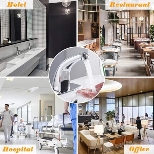 Image of Automatic Sensor Tap Touch Less Brass Water Sensor Tap | Automatic Sensor Faucet | Silver | Chrome Finish | for Washbasin & Bathroom