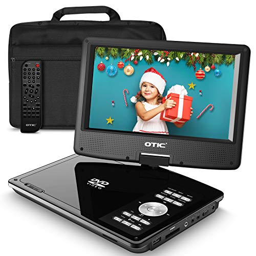 OTIC10.6''Bluetooth Portable DVD Player with 9.0''HD Swivel Screen,5h Rechargeable Battery for Car&Kids, (Headrest Mount Case&Headphone,Remote Control,Support CD/DVD/SD Card/USB/Sync TV,Region Free )