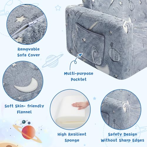 image for inhand Toddler Couch,Toddler Chair,Kids Sofa Chair 2-in-1 Baby Seat Fu