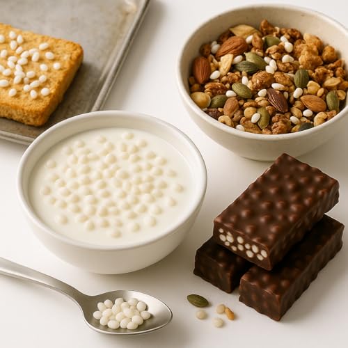 Image of Minimal Plain Rice Crispies Ball (Round Shape 2mm-3mm),100g Rice Cereal | Light & Crispy | Ideal for Baking, Chocolate, Snacks & Desserts | 100% Natural | No Added Flavours or Preservatives