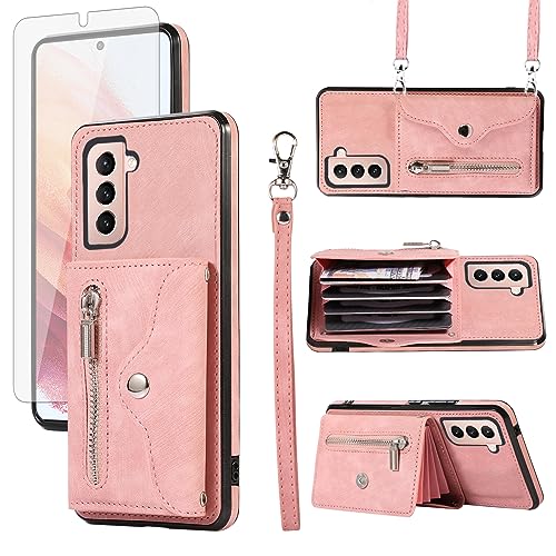 Étui portefeuille Samsung S21 Plus 5G avec porte-carte et bandoulière