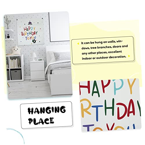 HONMEET Alfabeto De Aniversário Bandeira Pendurada Presentes Ao Ar Livre Para Homens Banner De Anive