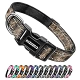 Kazazoo Reflective Dog Collar with Soft Padding Dog Collar for Medium & Small Dogs, No Pull, Heavy Duty, Adjustable Nylon Collar with Quick-Release Buckle, Walking Training camo-M