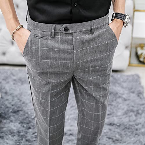 Pantalones Capri Slim de Hombre a Cuadros Gris Talle 34 miniatura 6