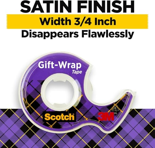 Image of Scotch Gift Wrap Tape, Invisible, 3 /4 in. x 600 in., 2 Tape Rolls with Dispensers