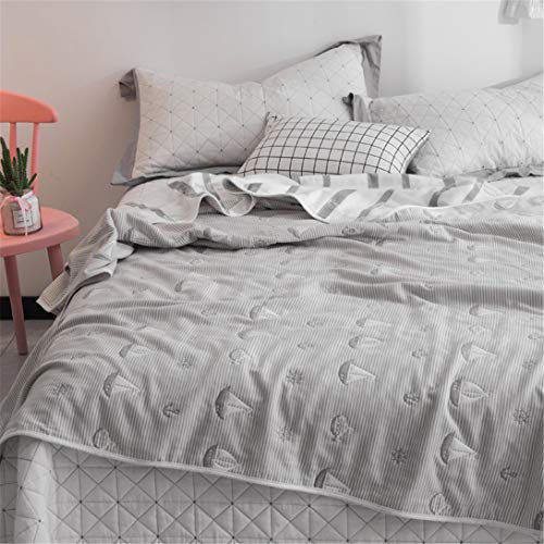 Hayisugal Kuscheldecke Baby 100% Baumwolle Sommerdecke zweiseitig Kinder Tagesdecke Schlafdecke Bettüberwurf Überwurf Decke Baumwolldecke Bunte Decke Kinder Bettdecke, Segeln, 120 x 150cm - Image 5